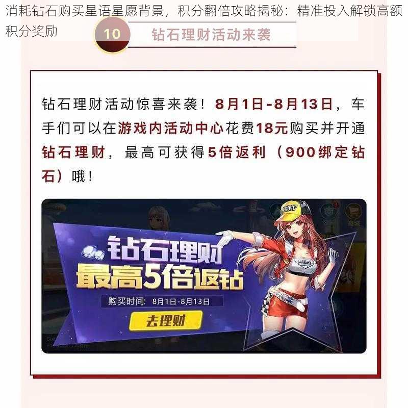 消耗钻石购买星语星愿背景,积分翻倍攻略揭秘:精准投入解锁高额积分奖励