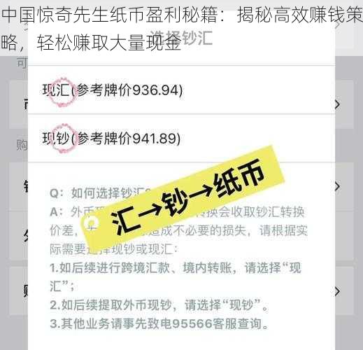 中国惊奇先生纸币盈利秘籍:揭秘高效赚钱策略,轻松赚取大量现金